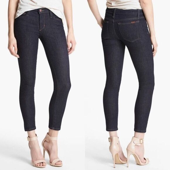 Joe’s Skinny Ankle Cropped Jeans In Dark Wash 27 - Picture 1 of 10